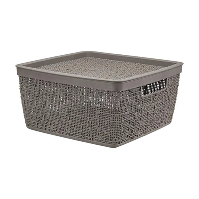 Коробка БЯЗЬ с крышкой 28х14см 8л французcкий серый