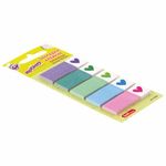 Закладки клейкие ЮНЛАНДИЯ бумажные "Сердечки", 45х15 мм, 5 штук х 25 листов, 111360