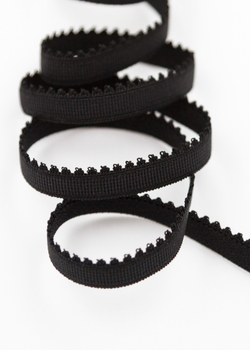 Резинка отделочная черная ажурная ширина 10 мм с учетом фестона Lauma (Латвия)