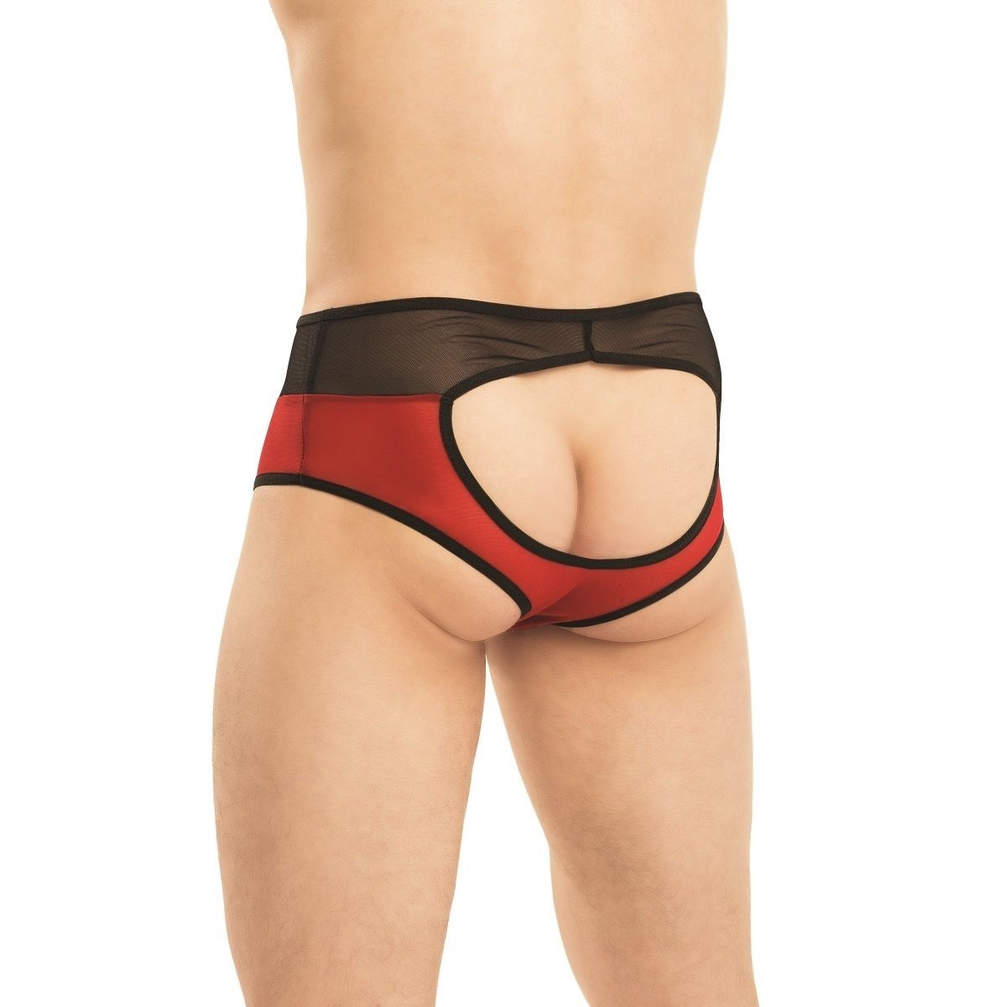 Трусы мужские с вырезом сзади FlirtOn красно-черные 50-52