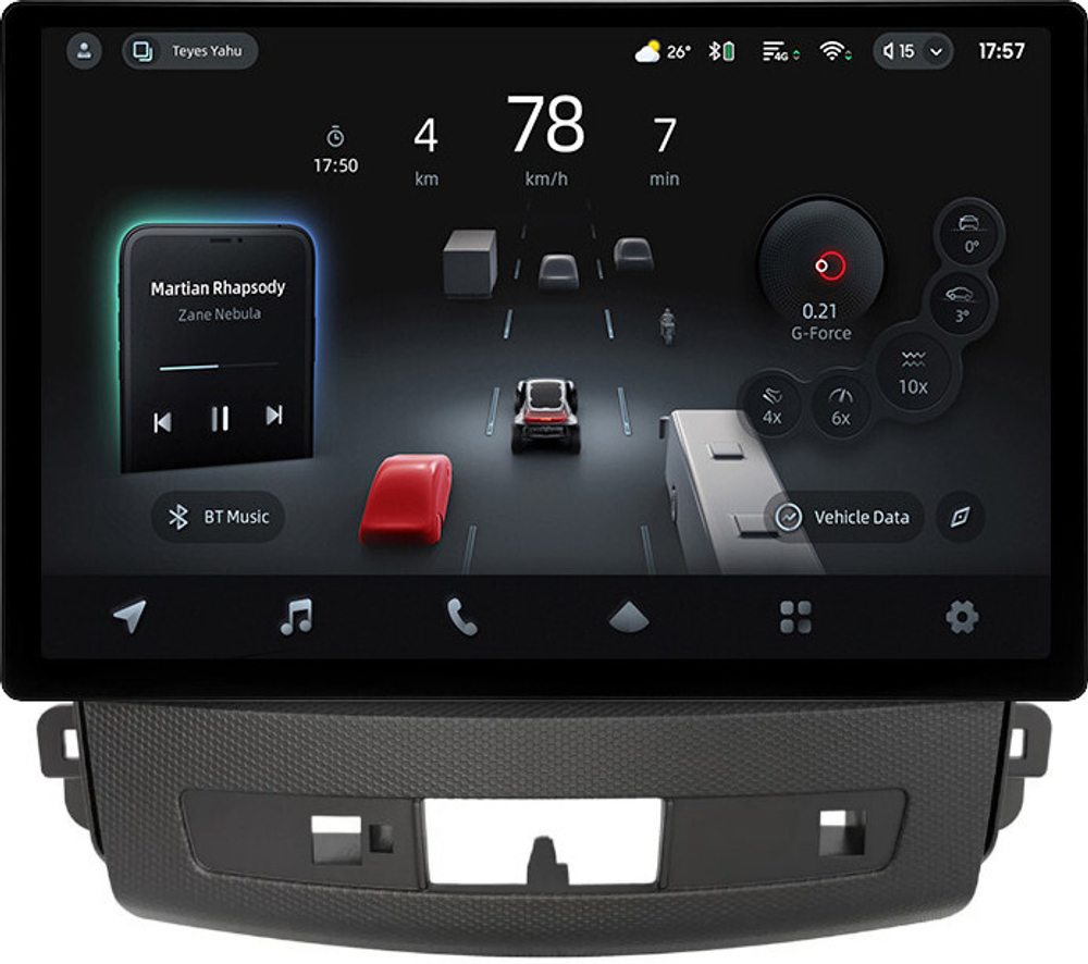 Магнитола для Mitsubishi Outlander XL, Peugeot 4007, Citroen C-Crosser (перфорированная рамка) - Teyes CC4-PRO монитор 13" 2K QLED на Android 13, Snapdragon 778G, 8+128, AI, CarPlay, DSP, 4G SIM-слот