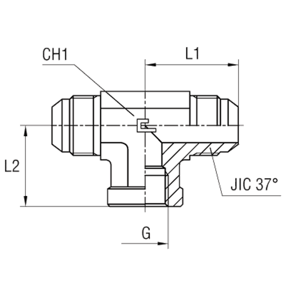 Штуцер PT JIC 7/8" BSP 1/2"