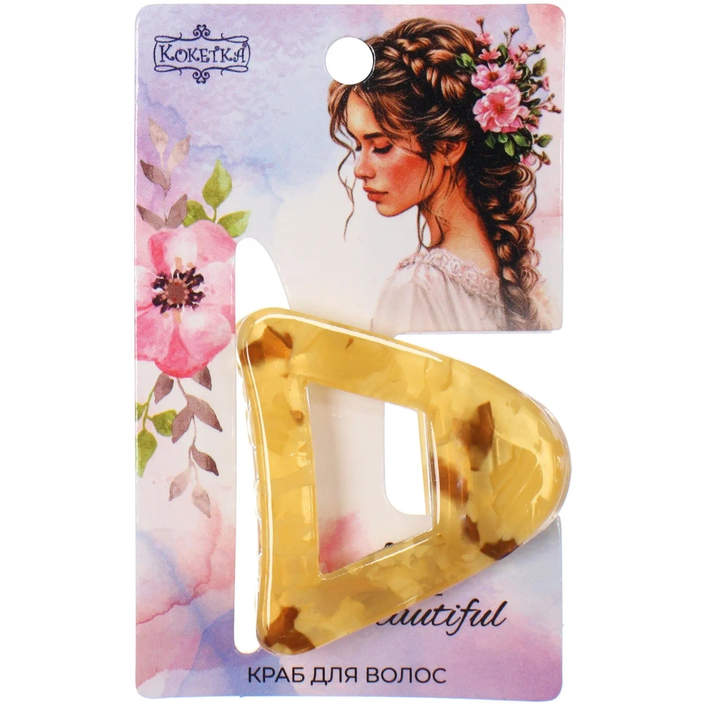 Заколка - краб для волос «AKS-EMPIRE», конус, цвет микс 6 цветов,3,5*3,5см