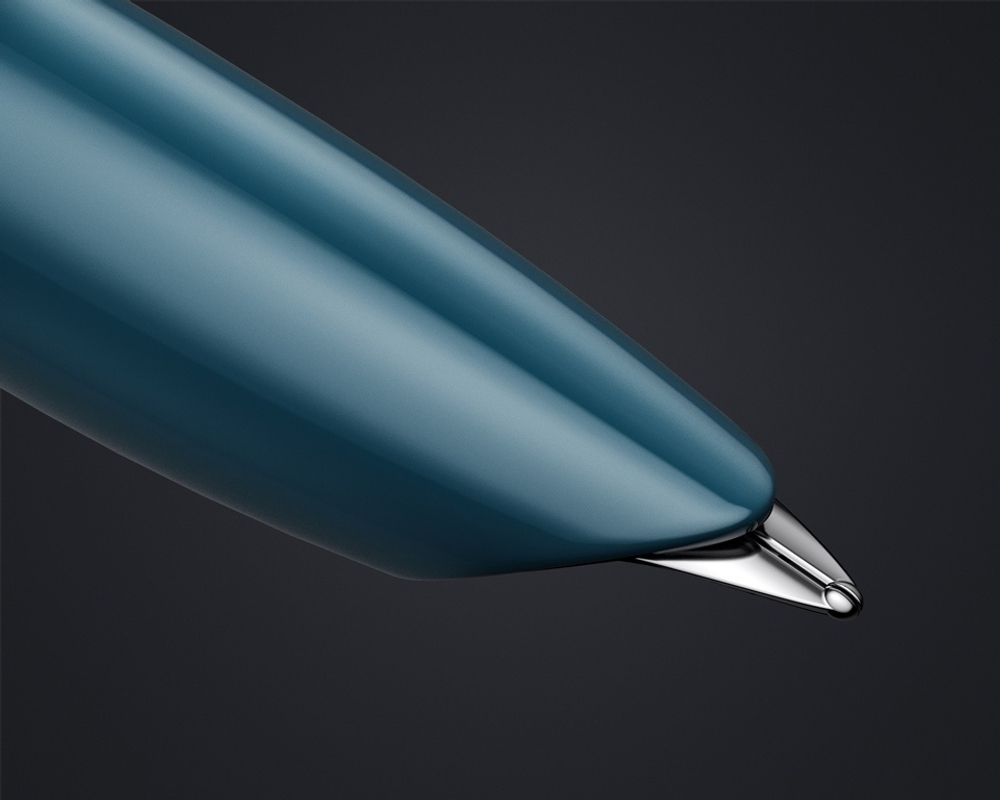 Перьевая ручка Parker 51 CORE TEAL BLUE CT, перо: F, цвет чернил: black/blue, в подарочной упаковке.