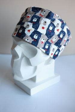 Медицинский колпак (Принт «Мишки бежевые»)