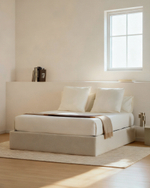 Основание кровати Nelzi из шенилла цвета экрю для матраса 180 x 200 см