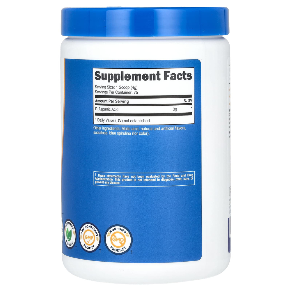 Nutricost, D-аспарагиновая кислота, голубая малина, 300 г (10,7 унции)