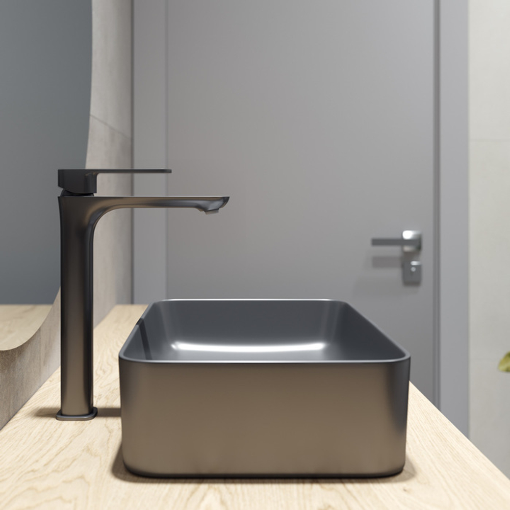 Смеситель для настольного умывальника, графит, Slide, IDDIS, SLIGM01i01