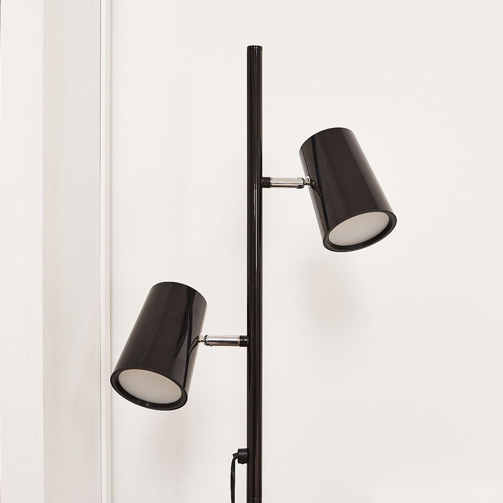 ULM-T600 2х6W-4500K-DIM BLACK Торшер напольный светодиодный. 2х6W. Сенсорный выключатель. Диммер. Черный. ТМ Uniel