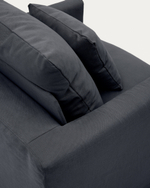 Кресло Nora со съемным чехлом и подушкой из льна и хлопка серо-антрацитовое 92 см