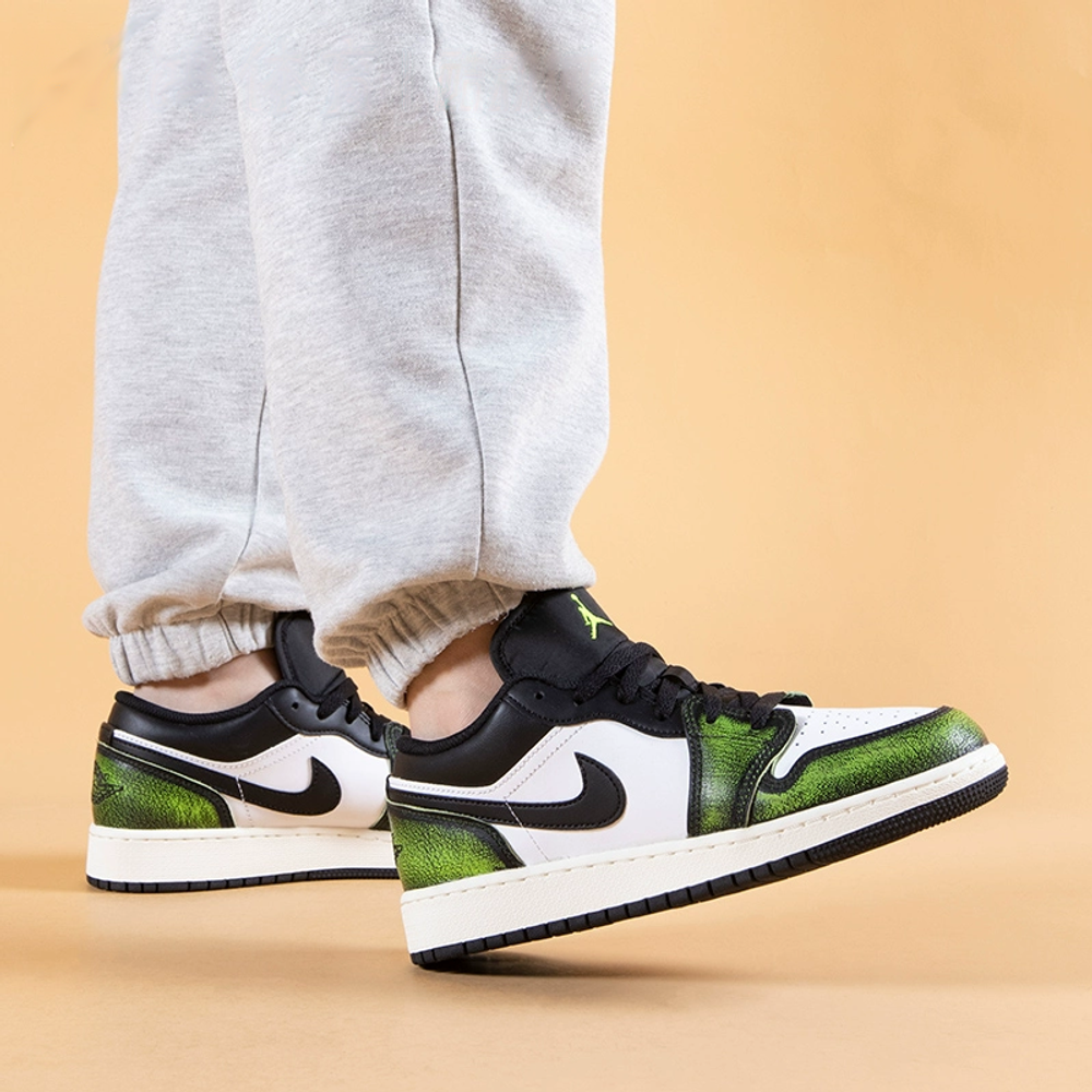 Jordan 1 Low Wear Away Electric Green GS