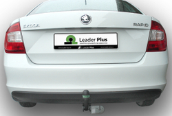 Фаркоп(прицепное) Лидер-Плюс для VOLKSWAGEN POLO (седан, лифтбек) (6R1) 2010-.../ SKODA RAPID(лифтбек)(NH) 2012-...(паспорт и сертификат в комплекте)(без электрики)V125-A