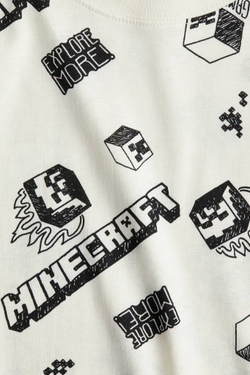 H&M Футболка из хлопка с принтом, белый