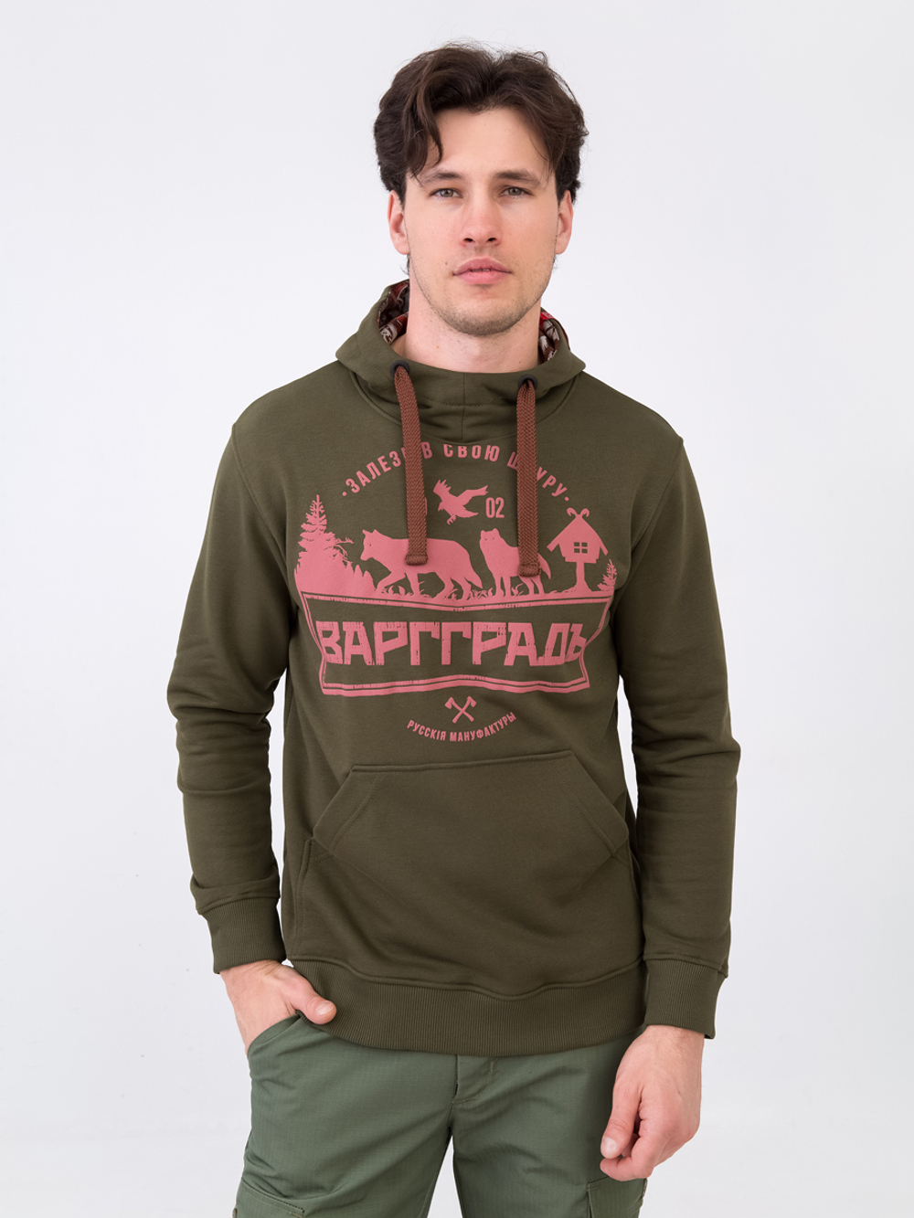 REDDISH BROWN THE FHITWEAL BRAND スウェット Худи Варгградъ мужское хаки «Залезь в свою шкуру» без начёса