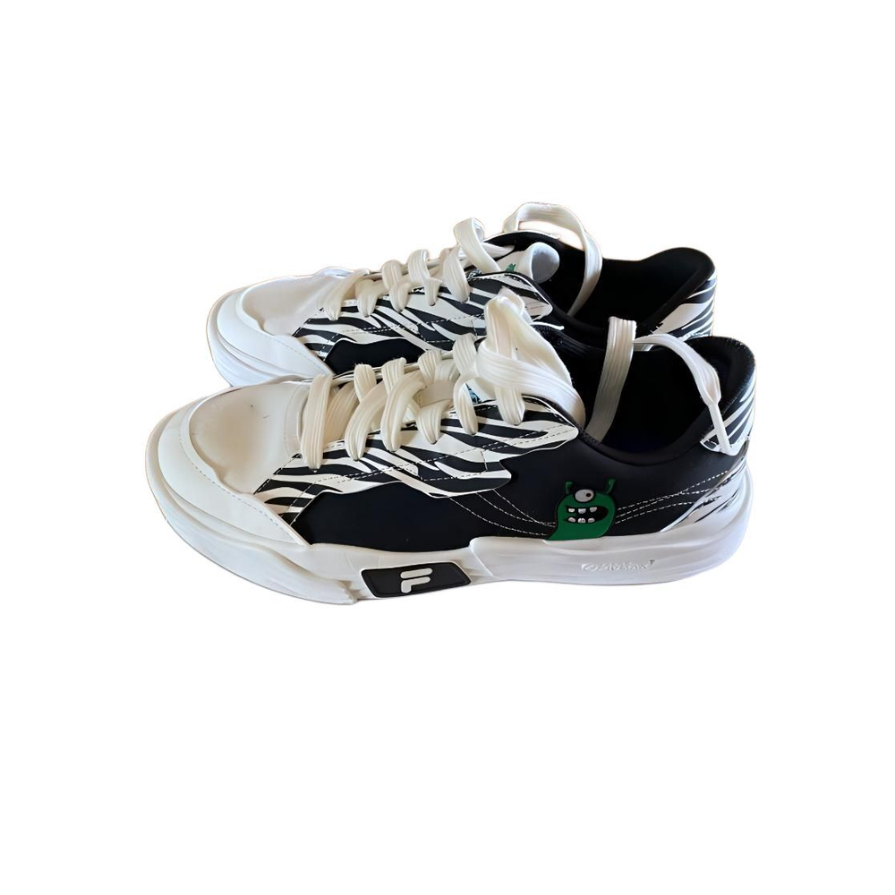 FILA FUSION FILA tide brand POP 2nd generation FOB non-slip wear-resistant low-top canvas shoes men's black and white