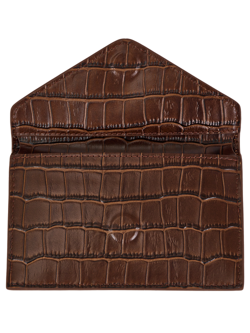 Картхолдер ENVELOPE CROCO шоколадного цвета