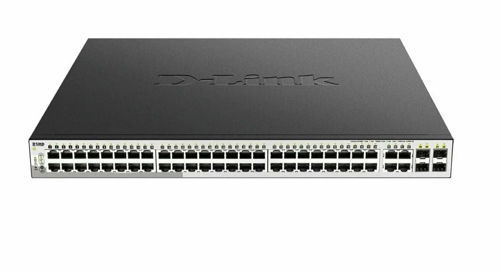 Коммутатор D-Link DGS-1210-52MP/F3A 48 порта 10/100/1000Base-T 4 комбо-порта 100/1000Base-T/SFP
