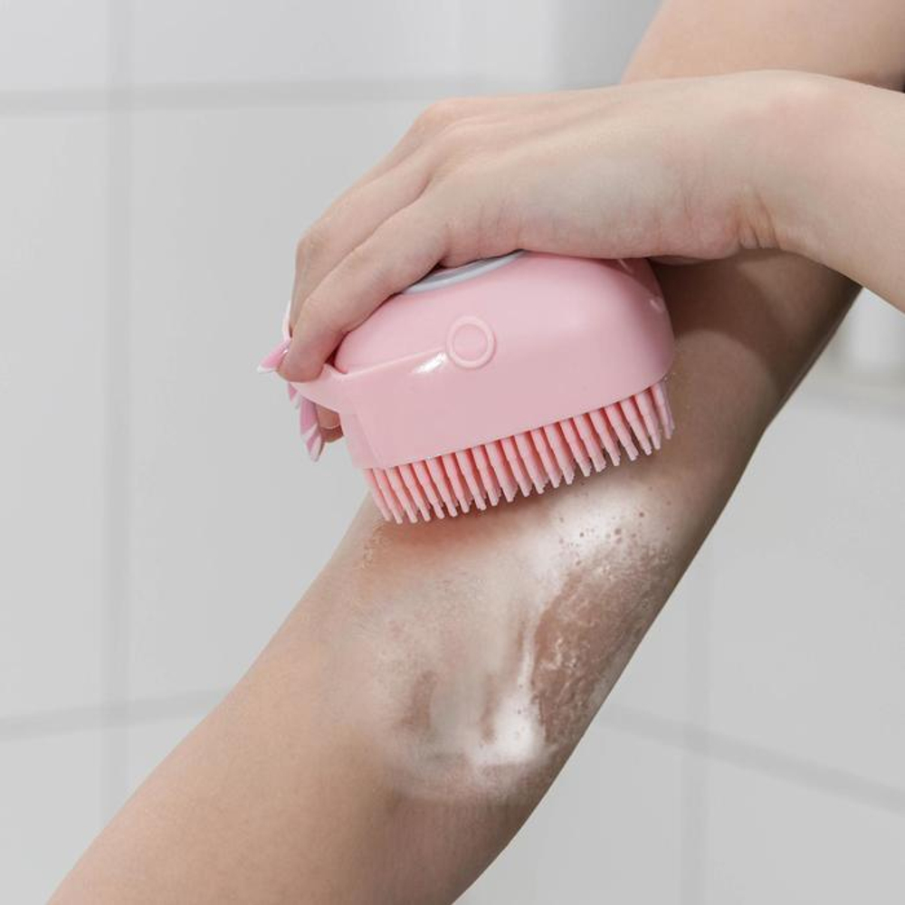 6979641 Мочалка силиконовая с ёмкостью для мыла Доляна, цвет МИКС