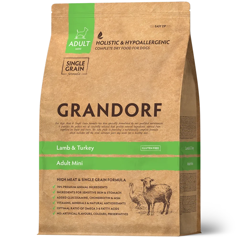 Grandorf Lamb & Turkey, Adult Mini для мелких пород (Ягнёнок с индейкой)