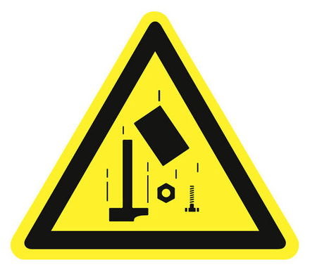 Знак на пластике W-34 "Осторожно. Падающие предметы"