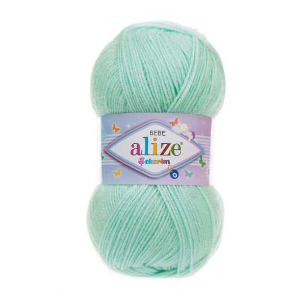 Пряжа Alize (Ализе) Sekerim Bebe / уп.5 мот. по 100 г, 320м, 019 светло-зеленый A