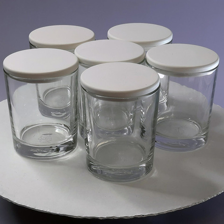 Стаканы для свечей с гипсовыми крышками (свечные стаканы) 250 мл 6шт