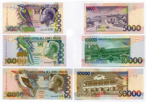 Банкноты Сан-Томе и Принсипи 3 шт (5000, 10000 и 50000 добр) 1996 год. UNC