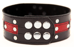 Чёрно-красный ошейник с клёпками (Цвет: черный с красным)