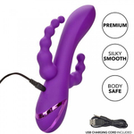 Вибромассажер с тройной стимуляцией CalExotics California Dreaming Long Beach Bootylicious (11.5 см х 3.25 см)