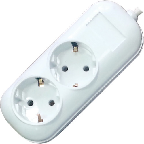 Колодка Glanzen 2 гн. ABC с зазем.арт.  EU-02-Z для удлинителя