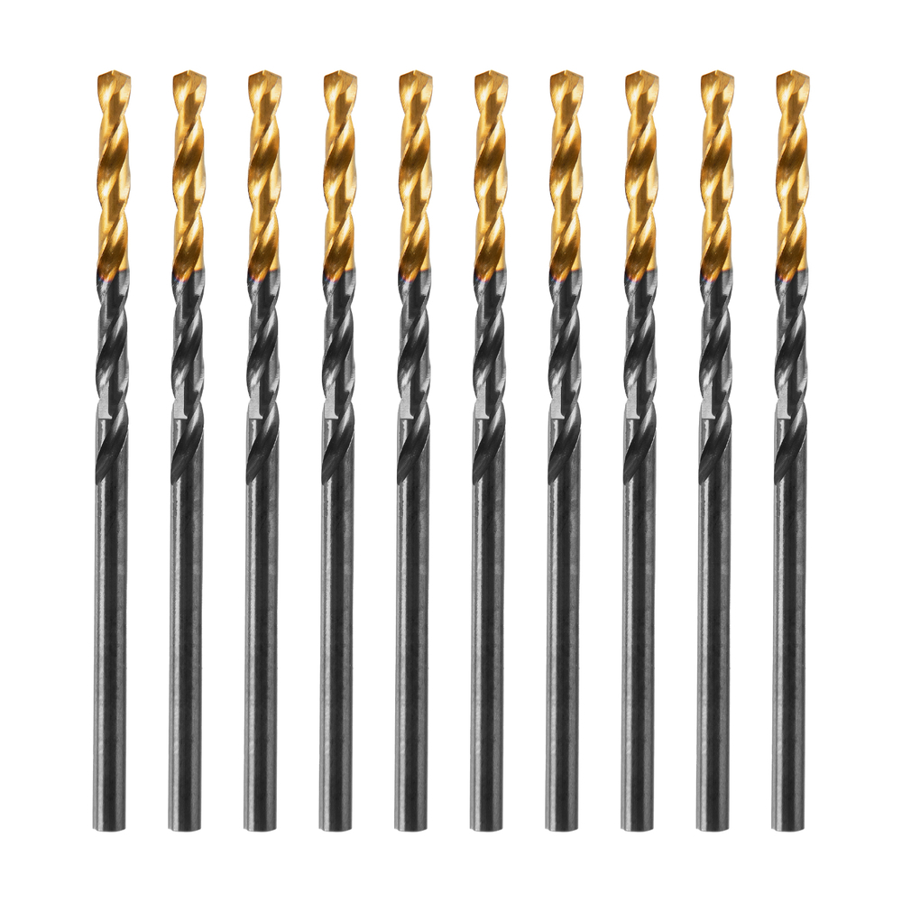 Сверло по металлу, 2,5 мм, HSS-Tin, Golden Tip, 10 шт. Denzel