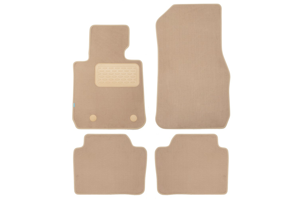 Коврики в салон для BMW 3 F30 АКПП 2011-2016, 2015-2020, седан, 4 шт. (текстиль, бежевые) KLEVER04053522112KH