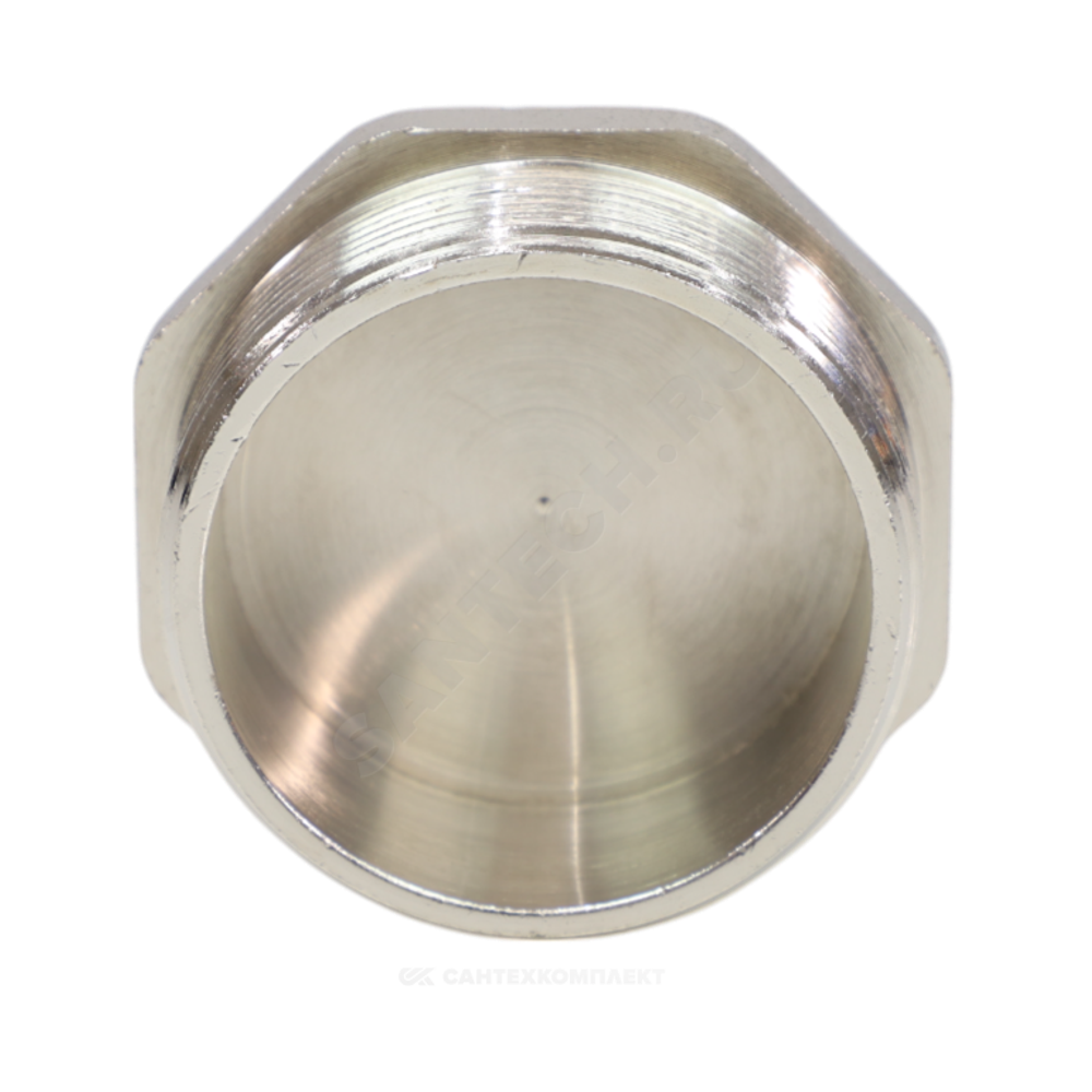 Заглушка латунь никель Ду 50 (2") НР VALFEX VF.583.N.200