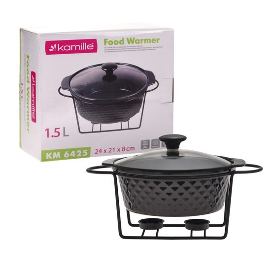 Мармит керамический 1,5 л. круглый Kamille KM 6425