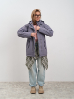 Парка  женская демисезонная "Апрель" серый