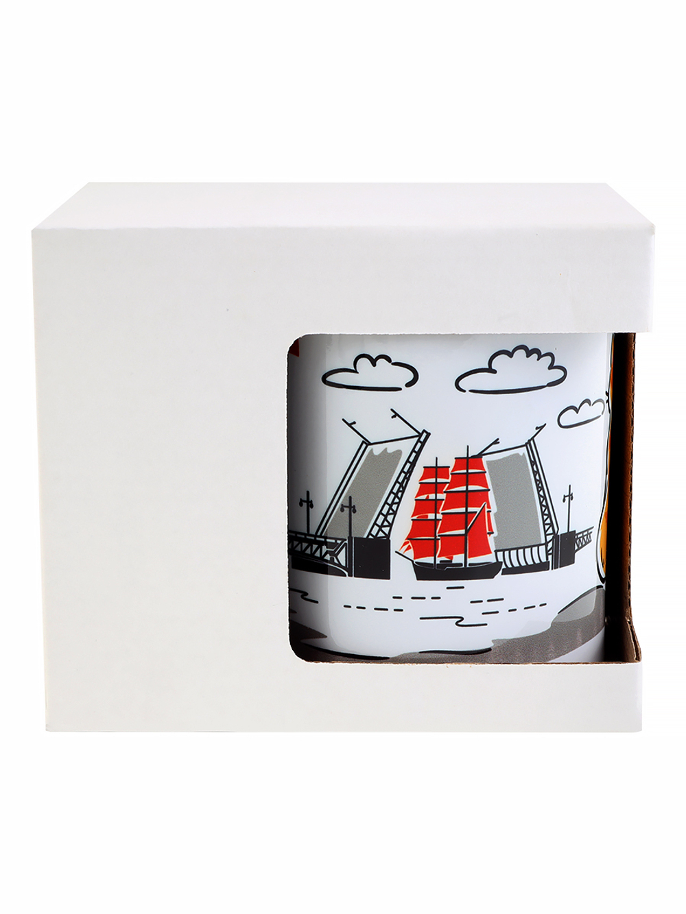 Кружка "Санкт-Петербург. Здесь живет счастье", керамика, 300 мл