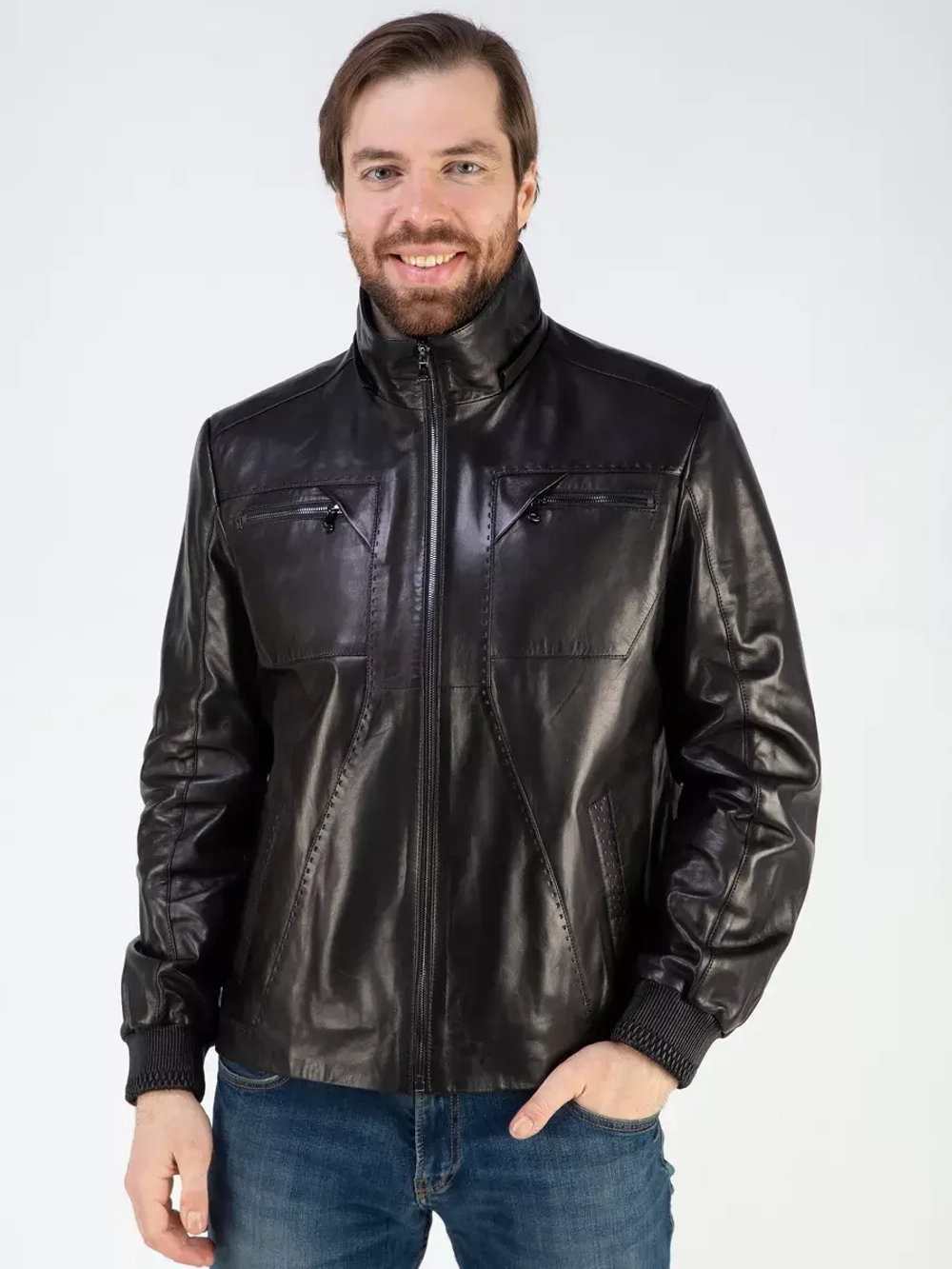 Кожаная куртка демисезонная с капюшоном