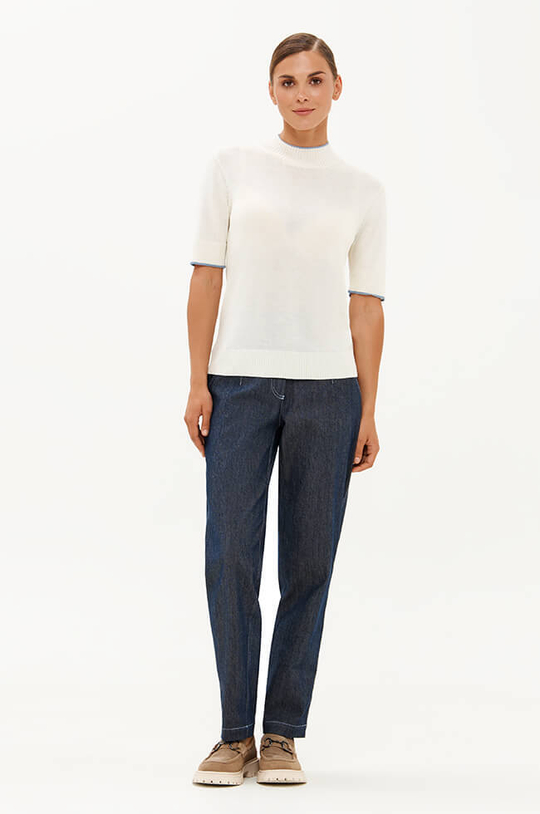 23374 Джемпер женский (молочный / голубой)