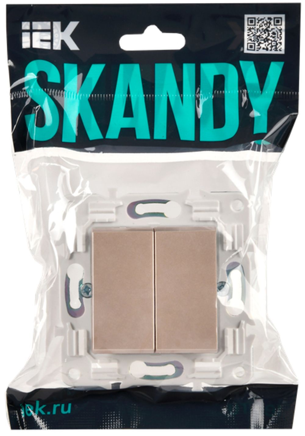SKANDY Выключатель 2-клавишный 10А SK-V04Sa песочный IEK
