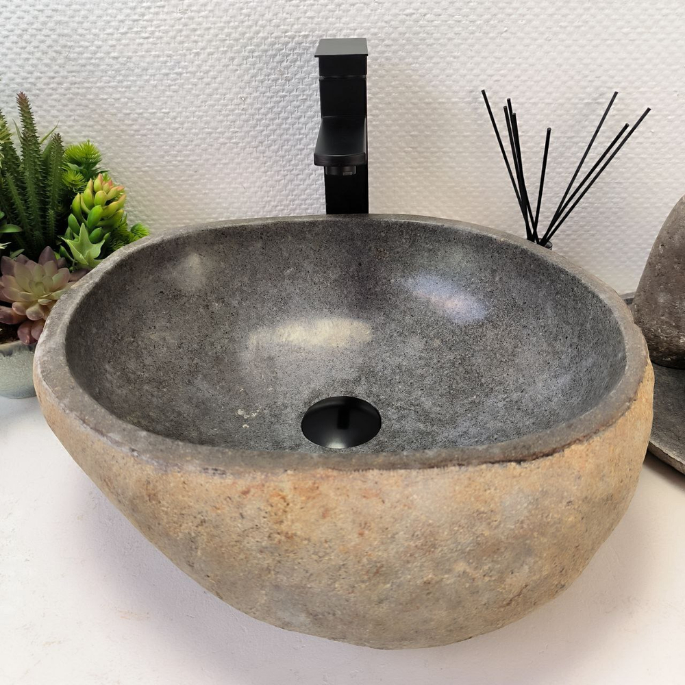 Раковина из речного камня RS-64113 (42*40*15) 0122