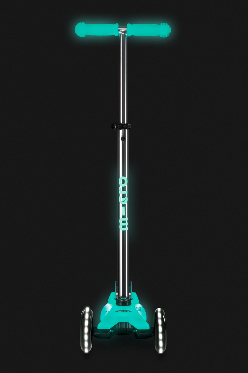 Самокат Maxi Micro Deluxe Glow Plus (светящийся) LED зеленый мармелад