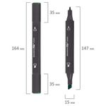 Маркер для скетчинга двусторонний 1 мм - 6 мм BRAUBERG ART CLASSIC, ЗЕЛЕНЫЙ ОКЕАНСКИЙ (G318), 151770