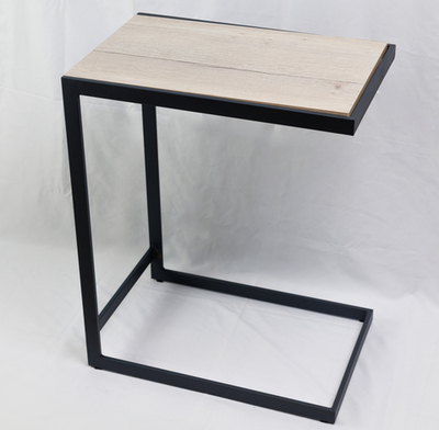 Столик придиванный ПГ-54, h=660, лдсп 16мм (дуб галифакс белый, эмаль чёрный муар)