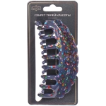 Заколка - краб для волос «AKS - VIENTO», микс 6 цветов, волна, 10*4,5см