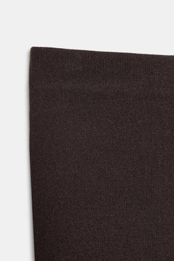 ZARA ТРИКОТАЖНЫЕ БРЮКИ ПРЯМОГО КРОЯ, ШОКОЛАДНЫЙ