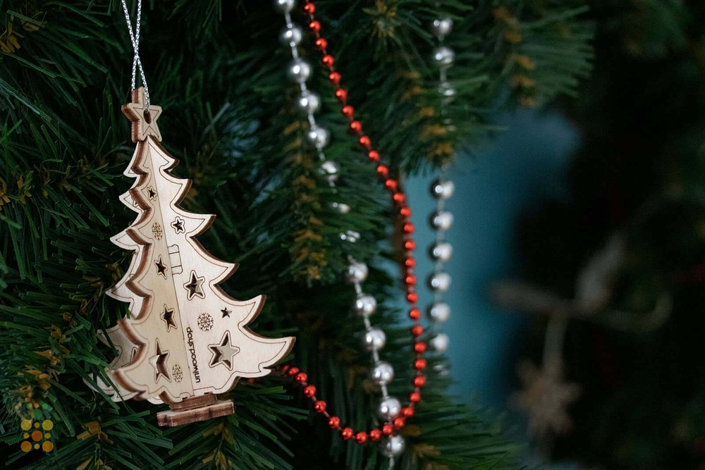 Деревянный конструктор Новогодняя ёлочка (UNIWOOD)