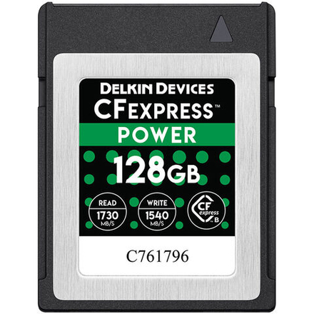 Карта памяти Delkin Devices Power CFexpress Type B 128GB, R/W 1730/1540 МБ/с