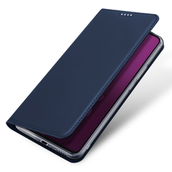 Чехол книжка из PU кожи синего цвета для Xiaomi Poco M7 Pro 5G, серия Skin Pro Series от Dux Ducis