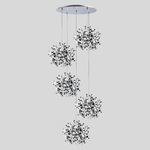 L5PR721134 Подвес пятерной круглый EXTRA 5x3x5W(led) G9  (721134 - 5 + 572154 -1) ХРОМ