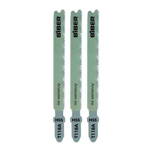 БИБЕР 85277 Набор полотен для эл. лобзика д/метал. 67/1,4 мм Т118А 3 шт(25/200)